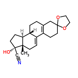 Cyclic-3-(1,2-ethanediylacetal)-17beta-cyano-17alpha-hydroxy-estra-5(10),9(11)-dien-3-one结构式