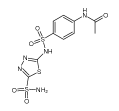 N-(4-(N-(5-sulfamoyl-1,3,4-thiadiazol-2-yl)sulfamoyl)phenyl)acetamide结构式