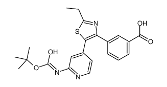 3-[2-ethyl-5-[2-[(2-methylpropan-2-yl)oxycarbonylamino]pyridin-4-yl]-1,3-thiazol-4-yl]benzoic acid Structure