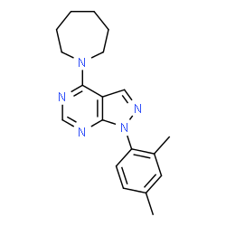 4-(azepan-1-yl)-1-(2,4-dimethylphenyl)-1H-pyrazolo[3,4-d]pyrimidine structure