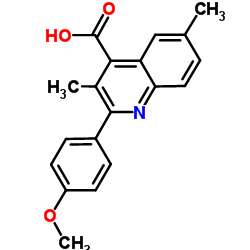 2-(4-Methoxyphenyl)-3,6-dimethyl-4-quinolinecarboxylic acid结构式