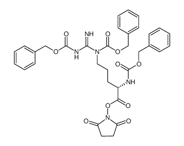 [(S)-5-[(2,5-Dioxo-1-pyrrolidinyl)oxy]-5-oxo-4-[[(benzyloxy)carbonyl]amino]pentyl][imino[[(benzyloxy)carbonyl]amino]methyl]carbamic acid结构式