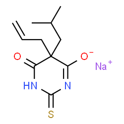 sodium 5-(2-methylpropyl)-6-oxo-5-prop-2-enyl-2-sulfanylidene-pyrimidin-4-olate结构式