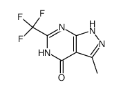 3-methyl-6-trifluoromethyl-1,5-dihydro-pyrazolo[3,4-d]pyrimidin-4-one结构式