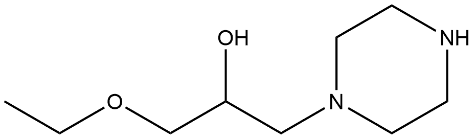 1-乙氧基-3-(哌嗪-1-基)丙-2-醇结构式