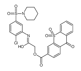[2-(2-chloro-5-piperidin-1-ylsulfonylanilino)-2-oxoethyl] 9,10,10-trioxothioxanthene-3-carboxylate结构式