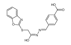 4-[[[2-(1,3-benzoxazol-3-ium-2-ylsulfanyl)acetyl]hydrazinylidene]methyl]benzoate Structure