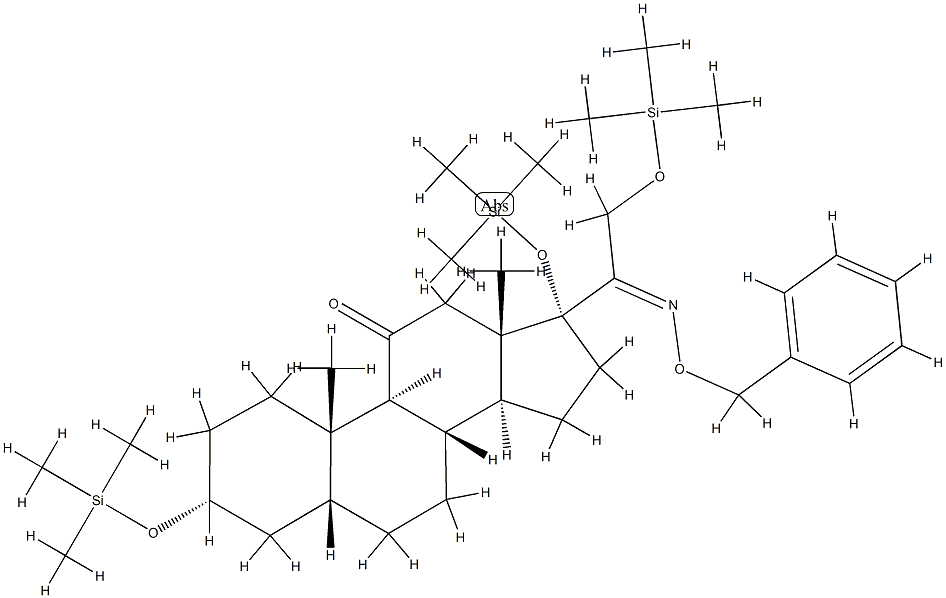 3α,17,21-Tris(trimethylsiloxy)-20-(phenylmethoxyimino)-5β-pregnan-11-one结构式