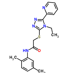 N-(2,5-Dimethylphenyl)-2-{[4-ethyl-5-(2-pyridinyl)-4H-1,2,4-triazol-3-yl]sulfanyl}acetamide结构式