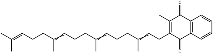 2-Methyl-3-(3,7,11,15-tetramethyl-2,6,10,14-hexadecatetrenyl)-1,4-naphthoquinone结构式