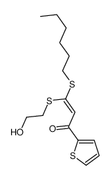 3-hexylsulfanyl-3-(2-hydroxyethylsulfanyl)-1-thiophen-2-ylprop-2-en-1-one结构式