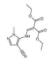 [(4-cyano-2-methyl-2H-pyrazol-3-ylamino)-methylene]-malonic acid diethyl ester结构式