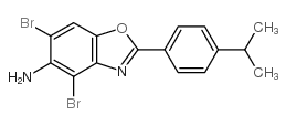 4,6-DIBROMO-2-(4-ISOPROPYLPHENYL)-1,3-BENZOXAZOL-5-AMINE结构式