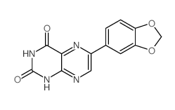 2,4(1H,3H)-Pteridinedione,6-(1,3-benzodioxol-5-yl)- Structure