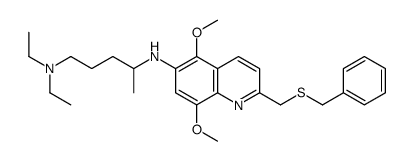 4-N-[2-(benzylsulfanylmethyl)-5,8-dimethoxyquinolin-6-yl]-1-N,1-N-diethylpentane-1,4-diamine结构式