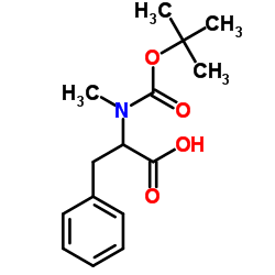 N-(tert-butoxycarbonyl)-N-methylphenylalanine结构式