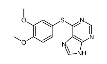 6-(3,4-dimethoxyphenyl)sulfanyl-7H-purine结构式