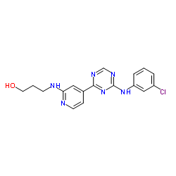 3-(4-(4-(3-chlorophenylamino)-1,3,5-triazin-2-yl)pyridin-2-ylamino)propan-1-ol结构式