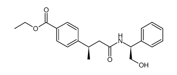 4-[(R)-2-((S)-2-hydroxy-1-phenylethylcarbamoyl)-1-methylethyl]benzoic acid ethyl ester Structure