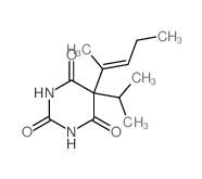 2,4,6 (1H,3H, 5H)-Pyrimidinetrione, 5-(1-methyl-1-butenyl)-5-(1-methylethyl)-结构式