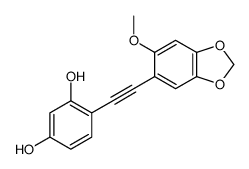 4-[2-(6-methoxy-1,3-benzodioxol-5-yl)ethynyl]benzene-1,3-diol结构式
