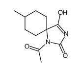 1-acetyl-8-methyl-1,3-diazaspiro[4.5]decane-2,4-dione structure