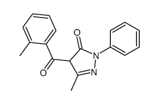 5-methyl-4-(2-methylbenzoyl)-2-phenyl-4H-pyrazol-3-one结构式