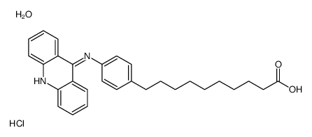 10-[4-(acridin-9-ylamino)phenyl]decanoic acid,hydrate,hydrochloride Structure