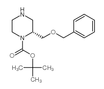 (R)-2-苄氧基甲基-1-BOC-哌嗪结构式