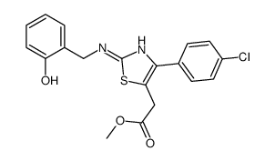 5-Thiazoleacetic acid, 4-(4-chlorophenyl)-2-(((2-hydroxyphenyl)methyl) amino)-, methyl ester结构式