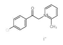 Pyridinium,1-[2-(4-chlorophenyl)-2-oxoethyl]-2-methyl-, iodide (1:1) structure