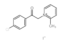 Pyridinium,1-[2-(4-chlorophenyl)-2-oxoethyl]-2-methyl-, iodide (1:1) Structure