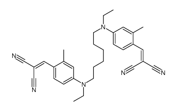2,2'-[hexane-1,6-diylbis[(ethylimino)(2-methyl-4,1-phenylene)methylidyne]]bismalononitrile结构式
