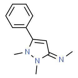 Methanamine, N-(1,2-dihydro-1,2-dimethyl-5-phenyl-3H-pyrazol-3-ylidene)- (9CI) picture