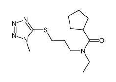 N-ethyl-N-[3-(1-methyltetrazol-5-yl)sulfanylpropyl]cyclopentanecarboxamide结构式