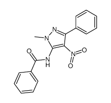 1-methyl-3-phenyl-4-nitro-5-benzoylaminopyrazole结构式