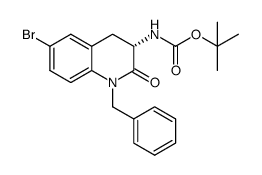 (S)-(1-benzyl-6-bromo-2-oxo-1,2,3,4-tetrahydroquinolin-3-yl)-carbamic acid tert-butyl ester结构式
