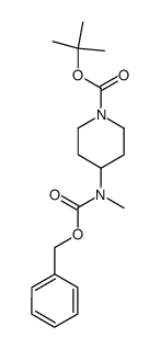 TERT-BUTYL 4-((BENZYLOXYCARBONYL)(METHYL)AMINO)PIPERIDINE-1-CARBOXYLATE结构式