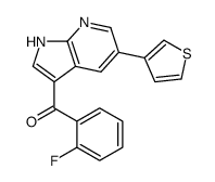 (2-fluorophenyl)-(5-thiophen-3-yl-1H-pyrrolo[2,3-b]pyridin-3-yl)methanone结构式