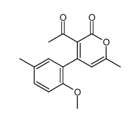 3-acetyl-4-(2-methoxy-5-methyl-phenyl)-6-methyl-pyran-2-one Structure