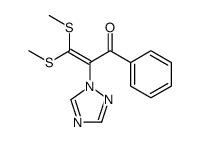 3,3-bis(methylsulfanyl)-1-phenyl-2-(1,2,4-triazol-1-yl)prop-2-en-1-one结构式