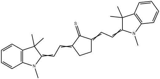Cyclopentanethione, 2,5-bis[2-(1,3-dihydro-1,3,3-trimethyl-2H-indol-2-ylidene)ethylidene]-结构式