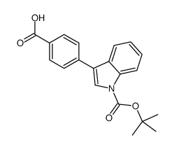 3-(4-CARBOXY-PHENYL)-INDOLE-1-CARBOXYLIC ACID TERT-BUTYL ESTER结构式