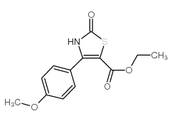 4-(4-methoxy-phenyl)-2-oxo-2,3-dihydro-thiazole-5-carboxylic acid ethyl ester结构式