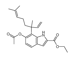 ethyl 6-acetoxy-7-linalylindole-2-carboxylate Structure