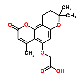 [(4,8,8-Trimethyl-2-oxo-9,10-dihydro-2H,8H-pyrano[2,3-f]chromen-5-yl)oxy]acetic acid结构式