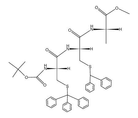 N-tert.-Butyloxycarbonyl-S-trityl-L-cysteinyl-S-diphenylmethyl-L-cysteinyl-L-alanin-methylester Structure