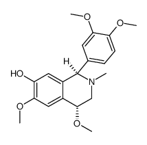 1-(3,4-dimethoxyphenyl)-1,2,3,4-tetrahydro-4,6-dimethoxy-2-methyl-7-isoquinolinol结构式