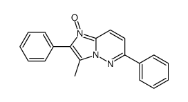 3-methyl-1-oxido-2,6-diphenylimidazo[1,2-b]pyridazin-1-ium结构式