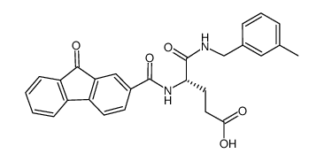 N1-(3-methylbenzyl)-N2-[(9-oxo-9H-fluoren-2-yl)carbonyl]-L-α-glutamine结构式